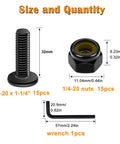 30-Piece Do It All 1/4-20 By 1-1/4 Inch Stainless Steel 304 Flat Head Hex Socket Cap Bolts Kit With Nylon Insert Lock Nuts And Hex Spanner