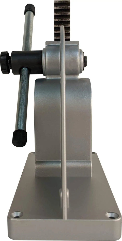 Front view of Heavy Duty Precision PanaPress 502 Benchtop Press With Reversible Ram, 500 lb capacity, showing compact base and arm.