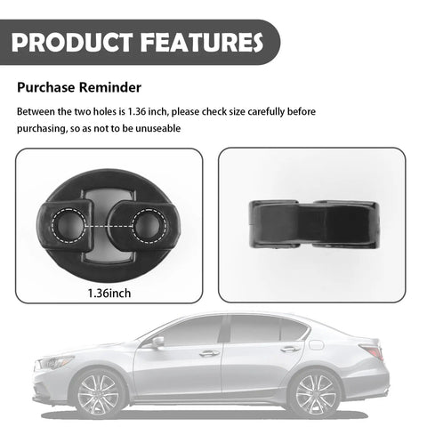 Heavy Duty Rubber Exhaust Hangers 2 Pack With Dual Holes 0.47 Inch Universal Muffler Hangers, side view and car below.
