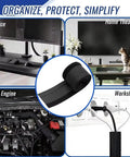 Reusable Flame Retardant Cable Management Sleeve 25M Boss Grade Waterproof Nylon PVC Sheath shown in various uses
