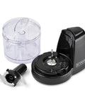 Mini Electric Food Chopper With 2 Cup Capacity One Touch Operation Detachable Dishwasher Safe Bowl Safe Lock Lid Black