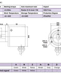 38mm Solid Shaft Rotary Encoder With 1000PPR And 5V Line Driver ABZ Signals 6mm Shaft Compact Incremental Encoder diagram