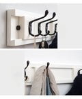Heavy Duty Wall Mounted Coat Rack With Five Smooth Glide Metal Hooks For Mudroom Bedroom Setup, showing keychains and clothes hung.