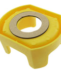 Yellow 30mm Push Switch Button Protective Cover For Emergency Stop With Warning Circle, tough PC material, side view