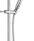 Chrome Slide Bar Hand Shower With WaterSense Certification Pause Feature To Trim Water While You Lather And Soft Rubber Spray Holes