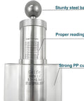 Geife 1.5" Tri-Clamp spunding valve with TC diaphragm gauge, SS304 stainless steel, 0.2-2.2 bar/psi adjustable
