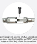 Close-up of Pivot Head Hex Pro Wrench Set 3 4 5 6 8 10mm Six Piece Chrome Wrenches With Pouch pivot hinge design.