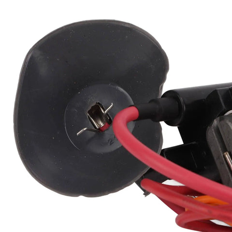 Close-up of Zero Voltage Switching Flyback Driver Module 12V To 30V High Voltage Generator With Flyback Transformer, red wires visible