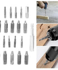 Super Cool 22 Pcs Left Hand Screw Extractor Kit With Durable High Speed Steel Bits And Socket Adapter Perfect For Tough Home Improvement Jobs And Stripped Bolt Removal On Any Car Or Gear. 22-piece HSS extractor bit set with adapter in use