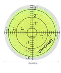 Ycauty Bubble Spirit Level 60 * 12mm Degree Marked Surface Circular Level with yellow measurement surface design.