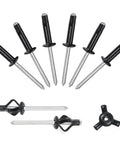 Tri Fold Aluminum Pop Rivets Black 75 Pieces Assortment For Kayak Boat Repair Includes Sizes Three Sixteenths Inch Five Eighths Inch Three Quarters Inch
