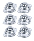 1 Inch Ball Transfer Bearing With 2 Hole Flange Mount 360 Degree Universal Rotation Roller For Furniture Wheelchair Tables And Equipment Caster Units Carbon Steel 66 Lb Load Capacity Pack Of 6