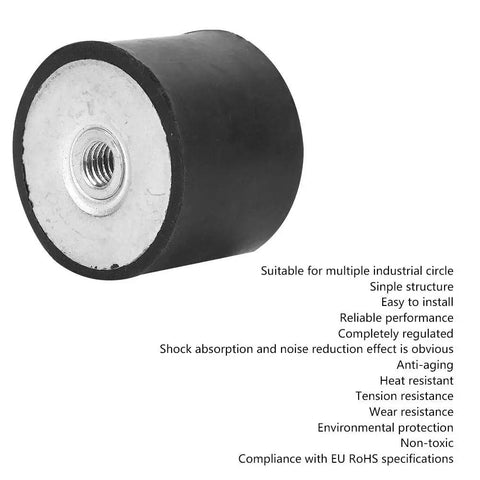 4 Pack Anti Vibration Bobbin Isolators For Automotive Heavy Machinery And Fitness Equipment Rubber Damper Absorbers NR SBR NBR CR EPDM SIL PU Materials DD40x30 M10 Mounting Options, black M10 rubber bobbin isolator