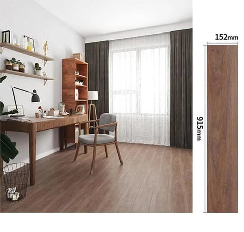 Room with Peel And Stick Vinyl Floor Planks Self Adhesive Wood Look Tiles 10 Pack 6 Inch Wide By 36 Inch Long Hickory Easy DIY Flooring