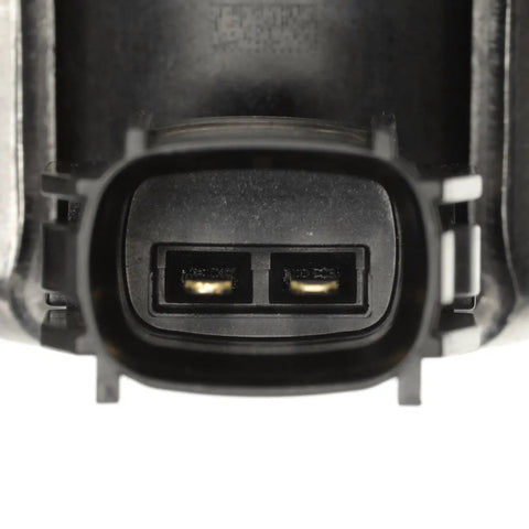 Close-up of heavy duty fuel pump replacement connector with two pins, designed for domestic vehicles. Smooth rock solid flow.
