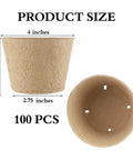 100 Pack 4 Inch Organic Peat Pots For Seed Starting Biodegradable Plantable Nursery Pots With Drainage Holes For Zero Waste Gardening