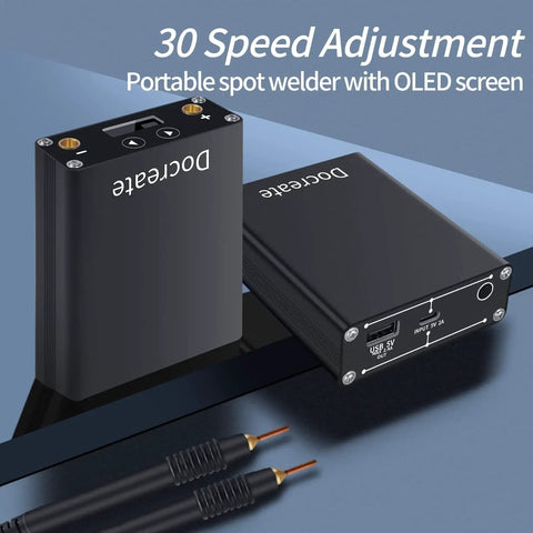 Beast 5500W Spot Welder Kit With 30 Adjustable Power Levels, portable design, OLED screen, and welding pen visible