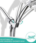 Brass Ball Shower Holder With 360 Degree Spin And Adjustable ABS Bracket In Chrome Finish, Universal Arm Connector Fits 3/4 To 7/8 Inch Hoses, No Fuss, Easy Install, Built Tough on shower arm