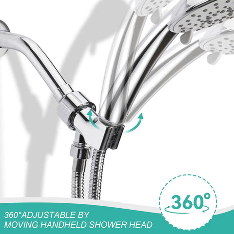 Brass Ball Shower Holder With 360 Degree Spin And Adjustable ABS Bracket In Chrome Finish, Universal Arm Connector Fits 3/4 To 7/8 Inch Hoses, No Fuss, Easy Install, Built Tough on shower arm