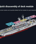 Disassembled deck module of US Navy Warship Brick Set, Wasp Class Amphibious Assault Carrier Model Over 5200 Bricks
