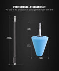 Five Piece Pro Grade Car Polishing Cone Kit For Your Drill, Buffing Sponges And Polishing Ball, dimensions displayed