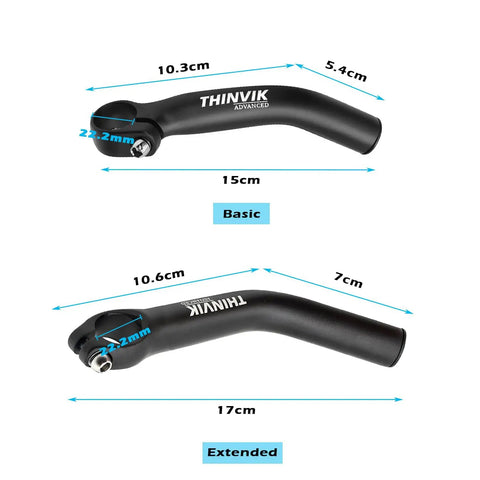 Mountain Bike Bar Ends In One Piece Aluminum Forged For Strength And Control, Fits 22.2mm Handlebar, Matte Black Finish