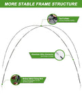 Frame structure of All In One 10x7 Foot Golf Practice Net showing top X-shape, aluminum alloy connector, and metal fixing bolt.
