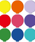 Colorful Balloon Cutouts For Classrooms And DIY Projects, 108 Assorted Hot Air Balloon Die-Cuts With 120 Glue Points in 9 colors