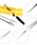 Miter Box And Saw Kit With 12 Inch Japanese Saw Fine And Coarse Cutters Handle And Screw For Accurate Wood Plastic And Soft Metal Cuts