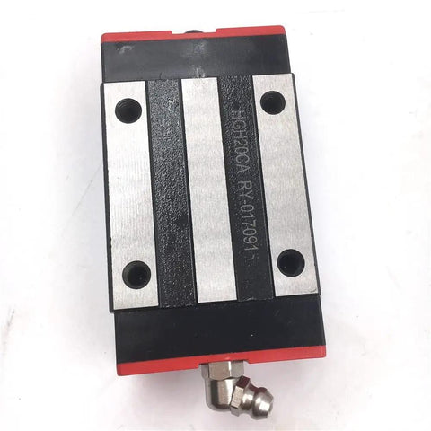 Beefy 500mm Long 25mm Linear Rail Guide Kit With HGR25 Rail And Two HGH25CAZAC Square Rail Blocks Preload Precision Heavy Load Support Ultra Smooth Glide For Precise Motion In CNC Automation And Bench Projects, square rail block close-up
