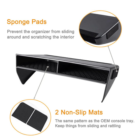 Center Console Organizer For Toyota RAV4 2019-2025 And RAV4 Prime, sponge pads, non-slip mats, bigger slots tray with 1.14 inch divider