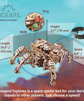 Six Legged Walking Robot Wooden Puzzle Kit For Adults DIY Hexapod Model With Self Propelled Motion Terrain Navigating Crawler Adjustable Speed Dial 270 mm x 220 mm x 95 mm