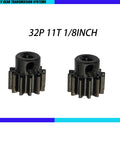 Two Pack 32P 11T 3mm Steel Pinion Gears for Axial Capra SCX10 AX30722 Upgrades For RC Crawlers CNC Machined Hard Steel close-up