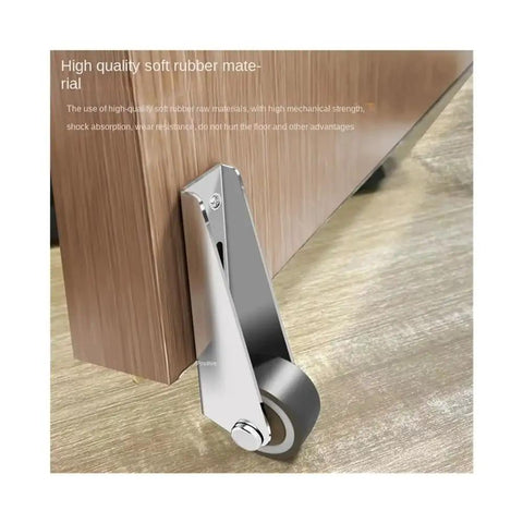 Silent Ball Bearing Garden Gate Rollers With Anti Sag Bar And Scratch Resistant Base For Heavy Wood Doors showing soft rubber wheel on wood door.
