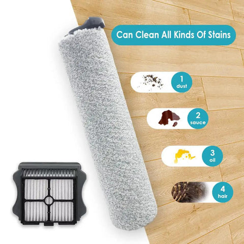 Replacement Brush Roller For Floor One S5 Steam Vacuum Cleaner With HEPA Filter next to cleaning capability examples