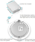 4 Pack 8 Inch Ultra Thin LED Recessed Lights With J-Box junction box and light detail, seal and clips visible.