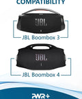 JBL Boombox 3 and Boombox 4 compatibility chart for Three Foot Two Prong AC Power Cord For Boombox 3 And Boombox 4 Portable Speakers Replacement Cable UL RoHS Certified IEC 60320 C7 To NEMA 1 15P Power Charger For Deep Bass Dope Sound.