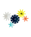 Cogs Spinning Gear Bath Toys Set For Bathtub Navy And Yellow 5 Count Suction Toys For Bath Walls Sensory Bath Toys For Toddlers 12 Months And Up
