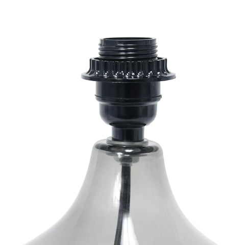 Top view of Small Glass Raindrop Bedside Table Lamp With Clear Glass Base And White Fabric Shade Easy Rotary Switch Open Bottom Base Uses 40W Bulb Cozy Nightstand Vibe Lighting For Bedroom Or Living Room