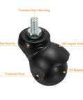 1.56 Inch Ball Caster Wheels Set Of 4 With Threaded Stem 360 Degree Movable Rotatable Castors For Furniture PP And Metal Construction In Electrophoretic Black Finish.