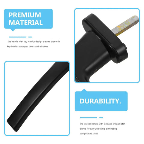 Keyed Entry Door Handle Lever With Lock And Key Interior And Exterior Front Door Hardware Modern Black Finish solid steel
