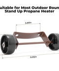 Upgraded Patio Heater Wheel Kit With Sturdy Solid Wheels Universal Movable Wheel For Most Outdoor Round Stand Up Propane Heaters