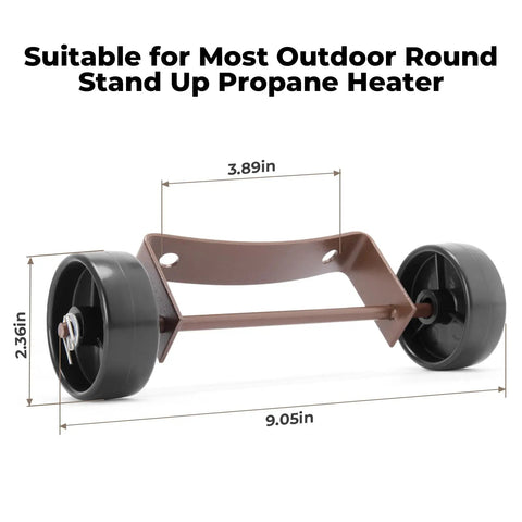 Upgraded Patio Heater Wheel Kit With Sturdy Solid Wheels Universal Movable Wheel For Most Outdoor Round Stand Up Propane Heaters