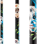 Dia De Los Muertos Billiard Cue 58 Inch 2 Piece Maple Shaft With Tattoo Style Graphics Black Finish 18 Ounce ABS Joint
