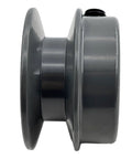 Side view of V Belt Pulley 1/2 Inch Bore 1.75 Inch OD One Groove Cast Iron Sheave For A 3L 4L V Belts AK1712 Pulley Replacement