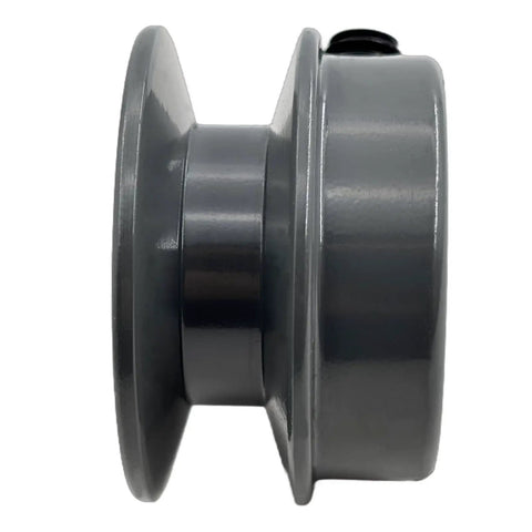 Side view of V Belt Pulley 1/2 Inch Bore 1.75 Inch OD One Groove Cast Iron Sheave For A 3L 4L V Belts AK1712 Pulley Replacement