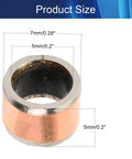 Rock Solid Oilless Plain Sleeve Bearing 5mm Id X 7mm Od X 5mm Length Carbon Steel Bronze Bushing with size dimensions