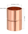 3/4 Inch Copper Coupling Fittings Straight Weld Joint For HVAC And Air Conditioning Sweat Ends Rolled Tube Stop 0.9mm Thick 5 Pack Pro Grade Durable Copper Pipe Adapters For Refrigeration Piping And DIY Installations, 3/4" x 28mm