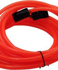 Red coil of 6m PVC hose with connector for 12V Portable Car Washer Gun High Pressure Cleaner Kit With Electric Water Pump Universal Fit All In One Includes 6M Hose And Connector 1.1M Inlet Pipe With Filter Spare Connector Car Charger.