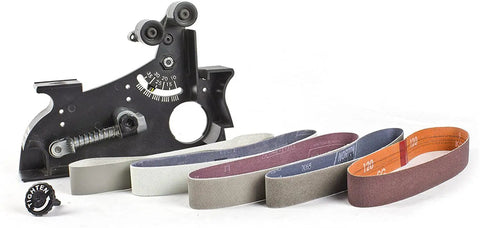 Blade Grinder Attachment For Ken Onion MK1 Knife And Tool Sharpener, Adjustable 10 To 35 Degree, 4 Pulley System, Pro Grade Belts Included, 1 X 18 Inch Engineered Abrasive Belts, Attachment Only, Not Compatible With MK2